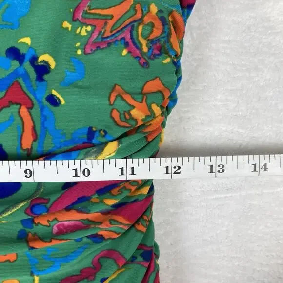 Lauren Ralph Lauren Dress Womens 4 Paisley Ruched Colorful Maxilmalism Beach - Picture 9 of 9